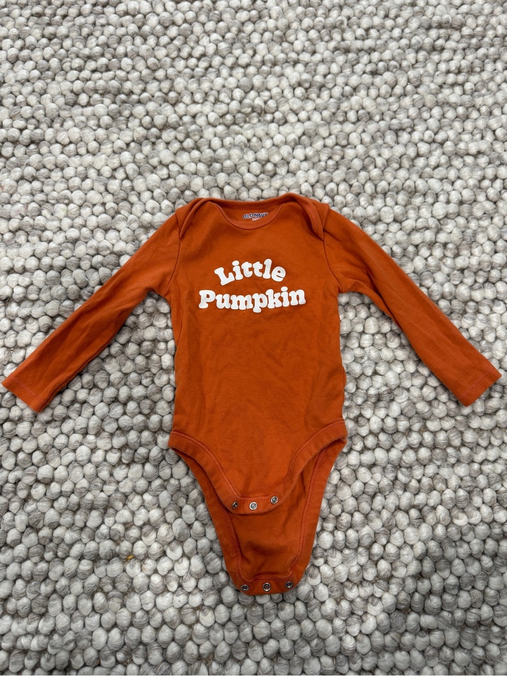 Old Navy Little Pumpkin Orange Long-Sleeve One-Piece Bodysuit